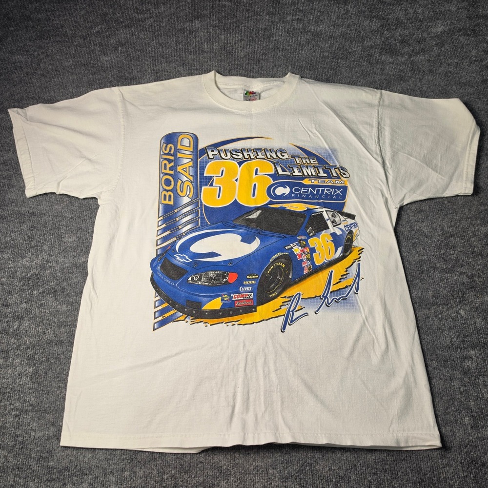 Vintage 2005 Boris Said NASCAR Team Centrix #36 Racing T-Shirt White XL Mens